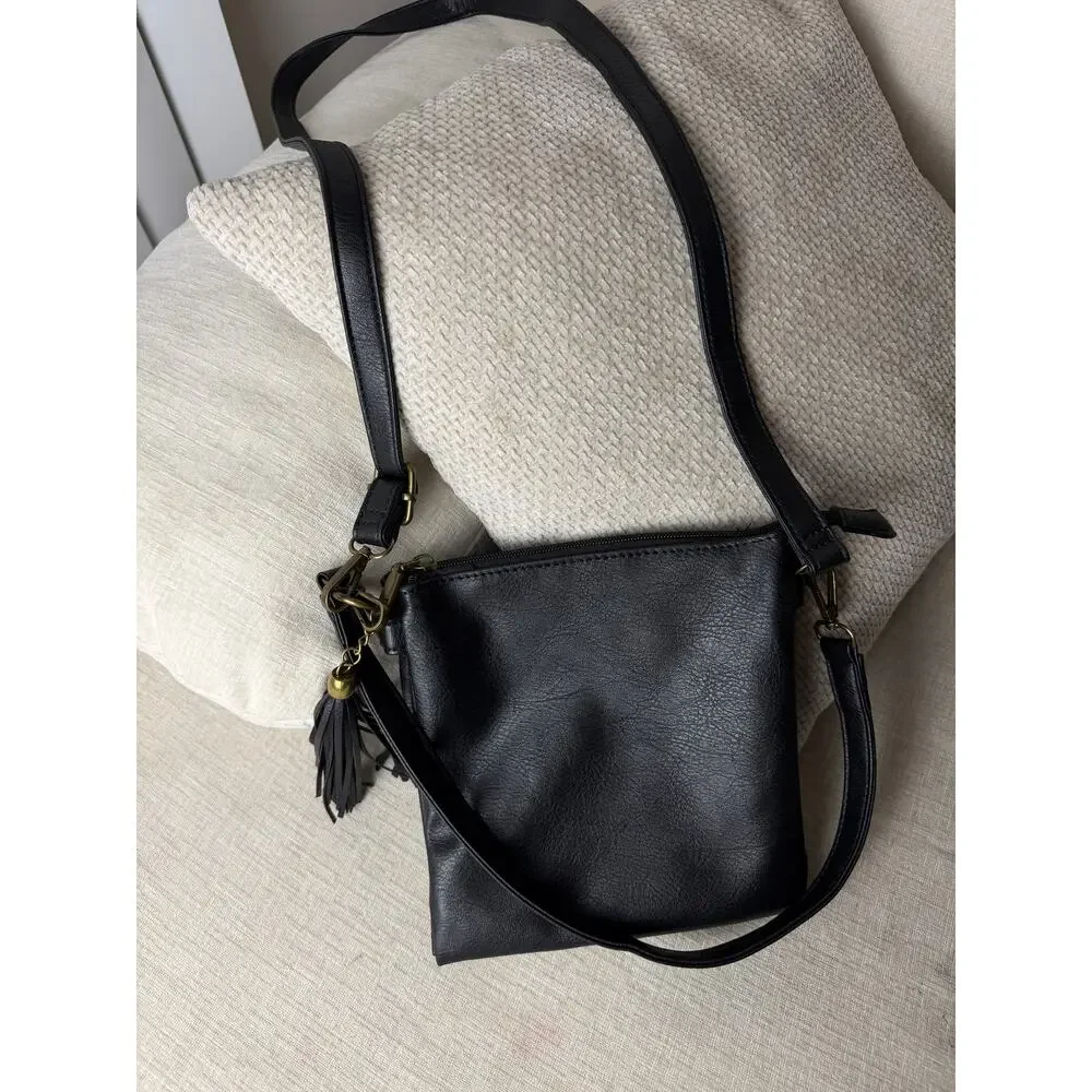 NEW seOSTO Crossbody Bag Size [ ] Vegan Leather Multi Pocket Sling